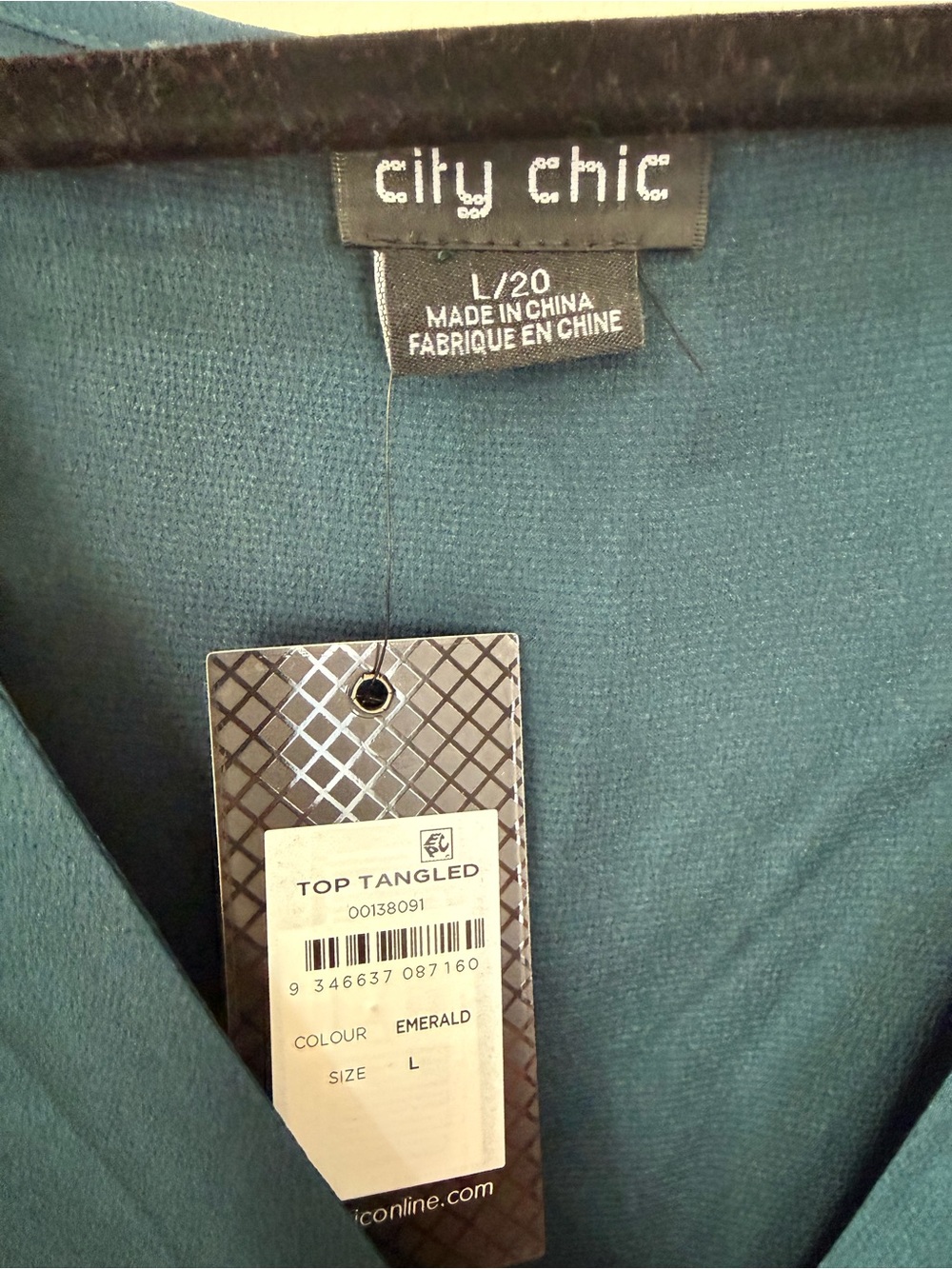 NWT City Chic Tangled Top, Size Large (20), Emerald - Picture 5 of 8